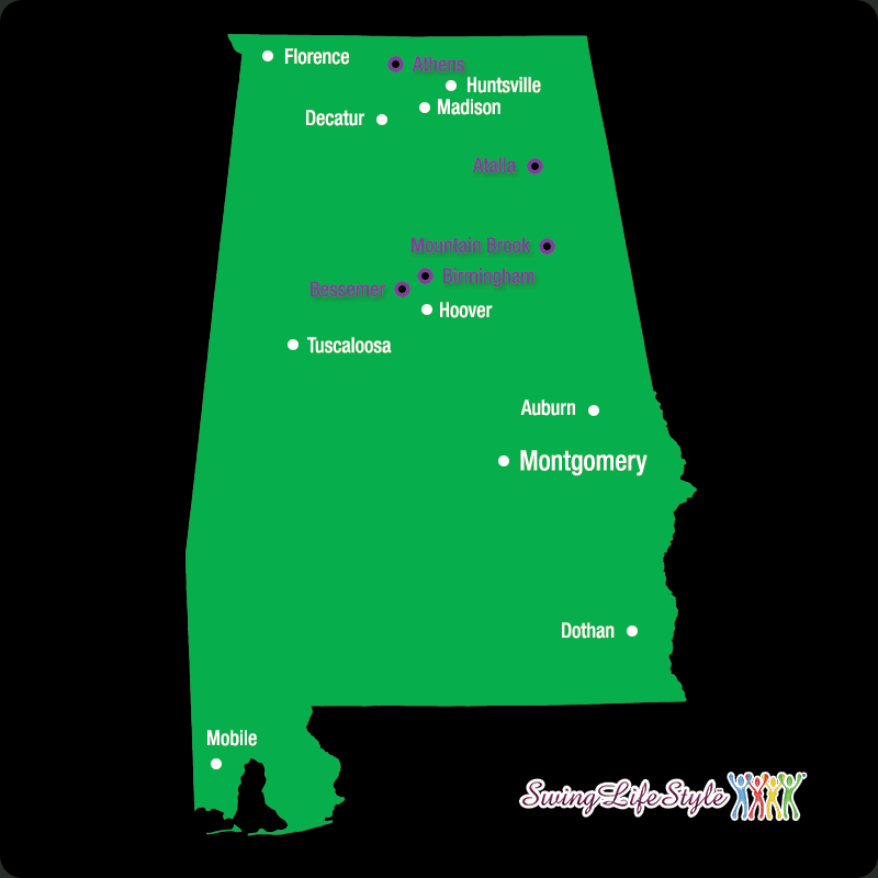 Alabama Swingers Clubs Map
